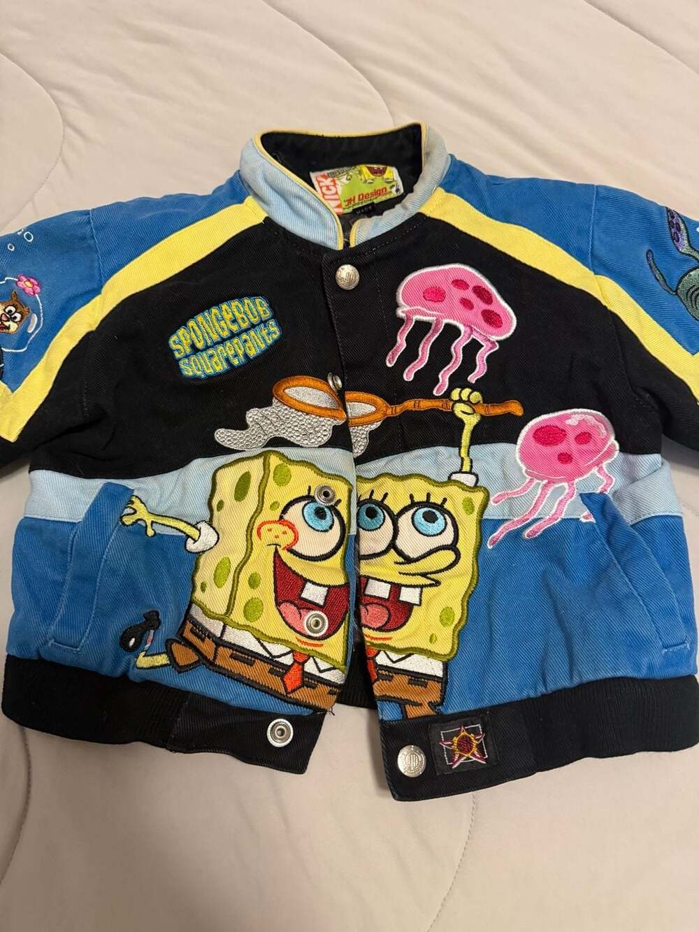 Vintage Y2K JH Design SpongeBob SquarePants Racing Jacket 3T Embroidered
